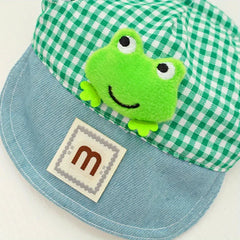 Frog Green Plaid Pet Three-Piece Set - Stylish and Comfortable Outfit for Dogs Includes Hat, Vest, and Pants,Dog Outfit