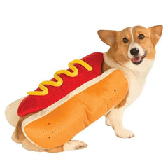 Funny Hot Dog Costume for Dogs & Cats | Halloween Sausage Pet Outfit | Cute Dachshund Halloween Dress-Up Pet Apparel