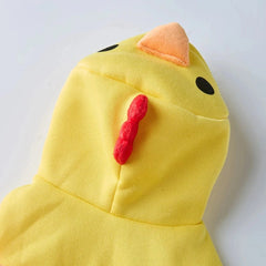 Funny Yellow Chicken Dog Costume | Winter Pet Outfit for Christmas & Halloween | Warm Puppy Jumpsuit for Bulldogs & Teddies