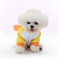 Funny Yellow Chicken Dog Costume | Winter Pet Outfit for Christmas & Halloween | Warm Puppy Jumpsuit for Bulldogs & Teddies