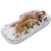 Giant Plush Human Dog Bed - Foldable Bean Bag for Adults & Pets