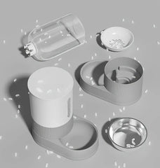 Gravity Automatic Cat Feeder & Water Dispenser - Large Capacity Food Storage Container