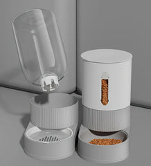 Gravity Automatic Cat Feeder & Water Dispenser - Large Capacity Food Storage Container