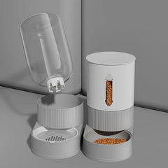 Gravity Automatic Cat Feeder & Water Dispenser - Large Capacity Food Storage Container