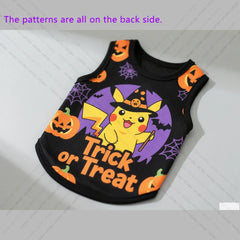 Halloween Pet Costume – Terrifying Pikachu Pattern Dog Vest for Cats & Small Dogs