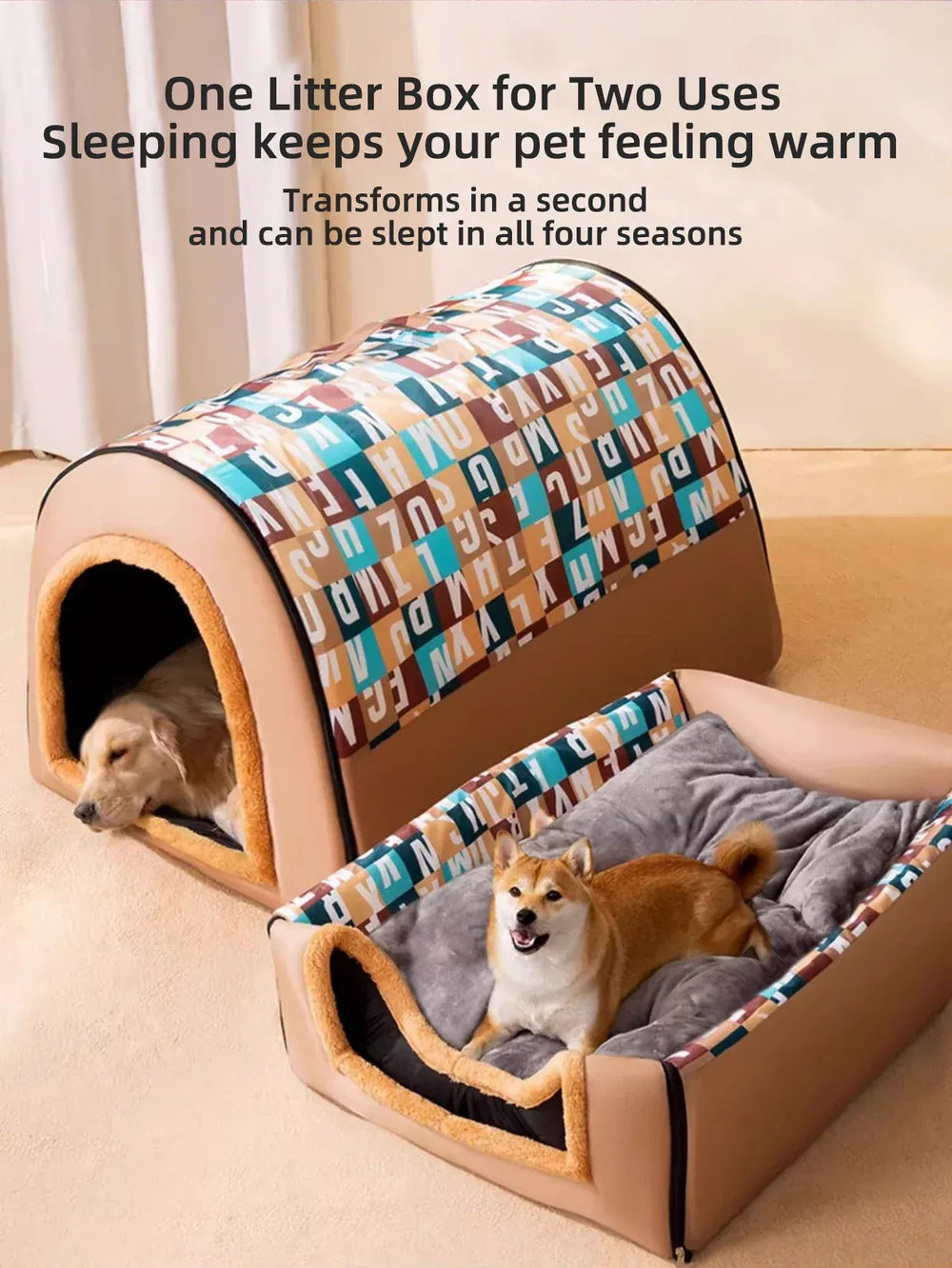 Insulated Large Dog House – Weatherproof Outdoor Kennel with Removable Roof for Extra Big Dogs