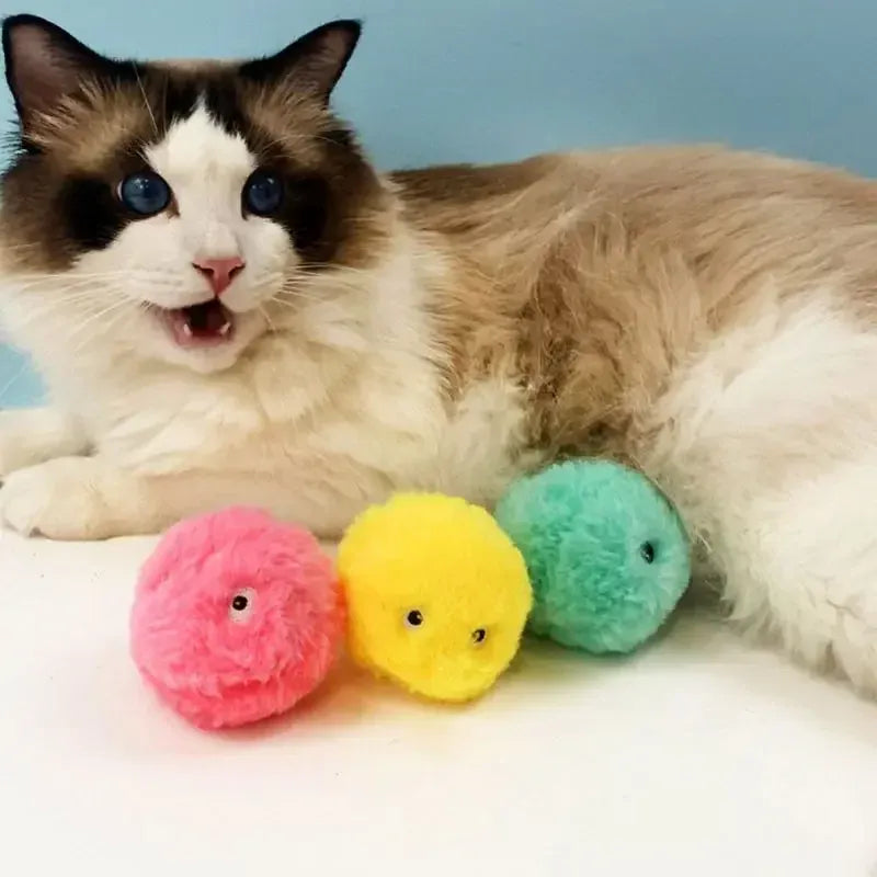 Interactive Cat Ball Toy - Automatic Squeaky Sound Motion Activated Catnip Toy