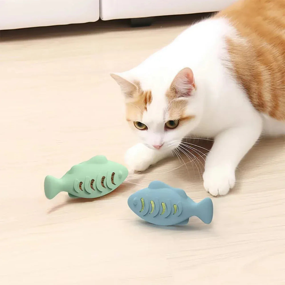 Interactive Cat Food Dispenser - Treat Puzzle Toy with Catnip Stuffable Feeder
