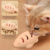 Interactive Cat Food Dispenser - Treat Puzzle Toy with Catnip Stuffable Feeder