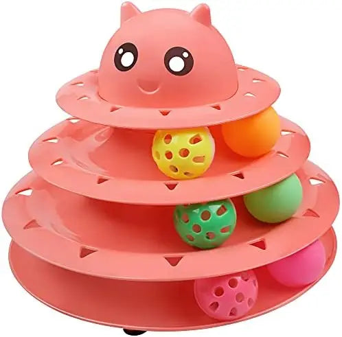 Interactive Cat Toy - 6 Color Turntable Puzzle with Balls for Kitten Mental Exercise
