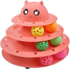 Interactive Cat Toy - 6 Color Turntable Puzzle with Balls for Kitten Mental Exercise