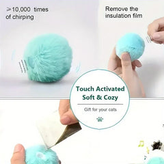 Interactive Electric Catnip Toy Ball | Smart Sounding Plush Ball for Cats & Dogs