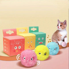 Interactive Electric Catnip Toy Ball | Smart Sounding Plush Ball for Cats & Dogs