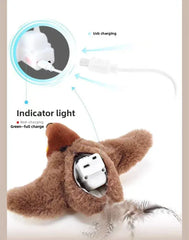 Interactive Flapping Bird Cat Toy – USB Rechargeable, Catnip-Activated Squeaky Plush with Motion & Sound