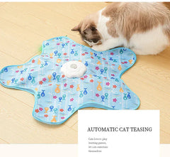 Interactive Hide & Seek Cat Toy | Motion-Activated Squeaky Mouse + Concealed Feather Teaser | Indoor Hunting Exercise Toy