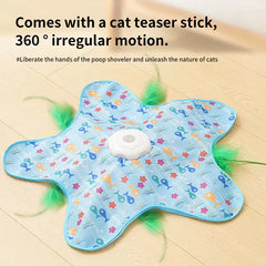 Interactive Hide & Seek Cat Toy | Motion-Activated Squeaky Mouse + Concealed Feather Teaser | Indoor Hunting Exercise Toy