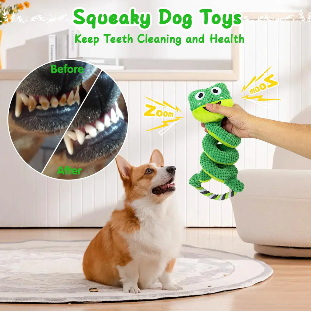 Interactive Plush Squeaky Toys for Dogs – Soft Fleece Puppy Toys for All Breeds