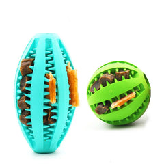 Interactive Rubber Pet Feeder Ball - Multi-Color Food Dispensing Toy