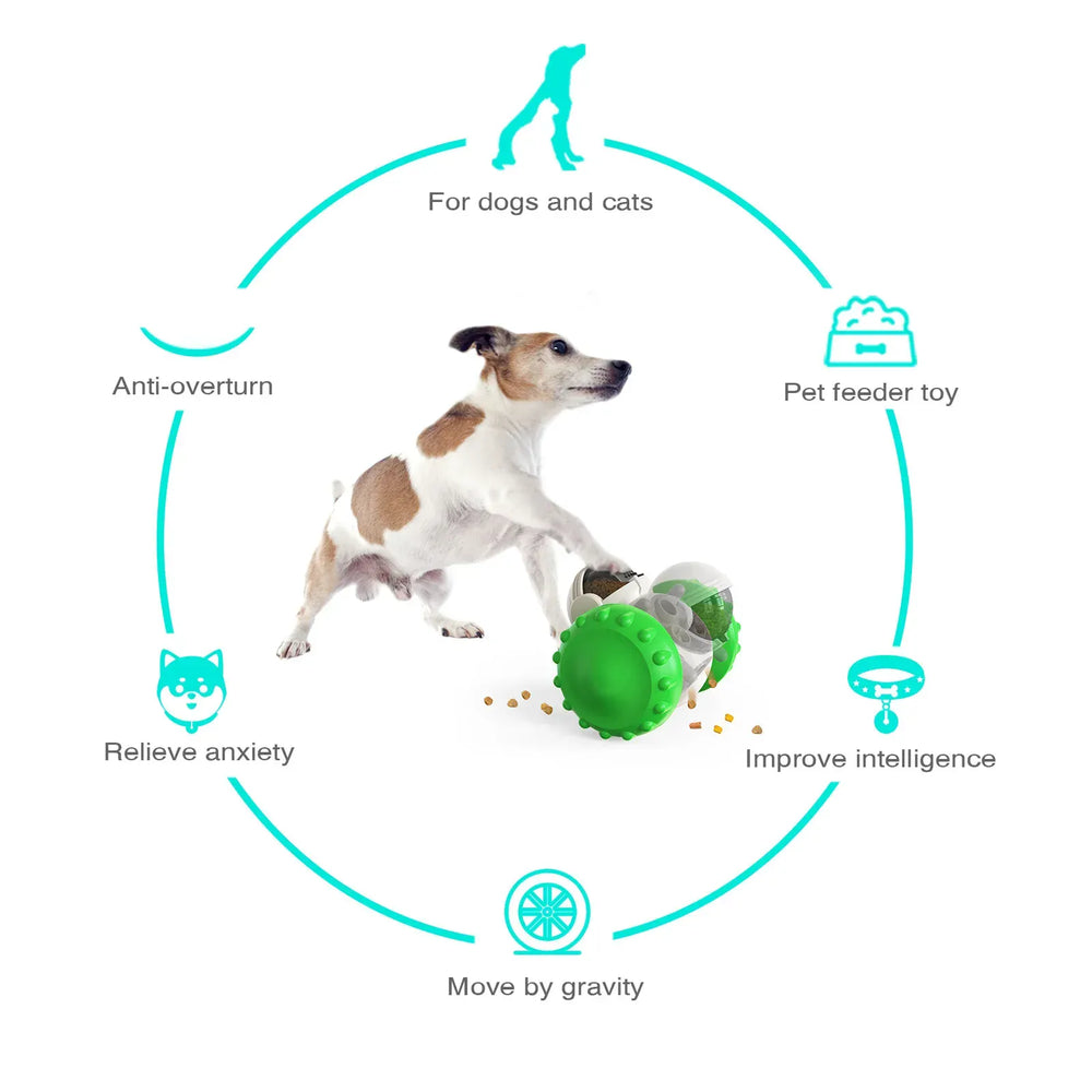 Interactive Slow Feeder Treat Ball - IQ Training Food Dispenser for Dogs & Cats