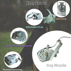 Kangdarpet Leather Dog Muzzle - Bite-Proof Training Cage for Large Breeds