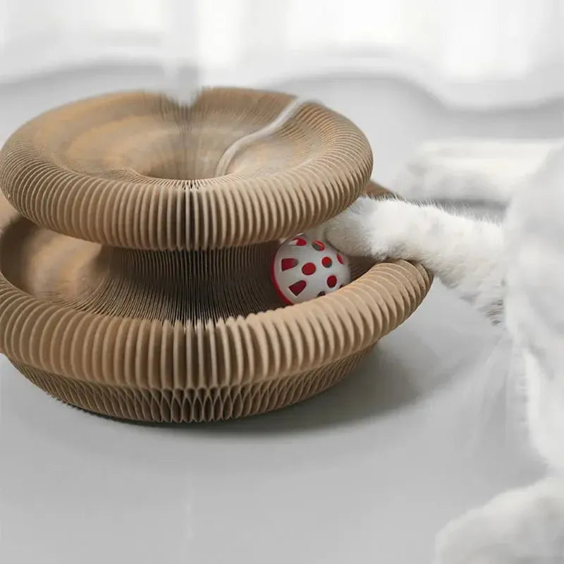 Kitty Kurlz Accordion Cat Toy - Magic Organ Scratcher with Bell Balls