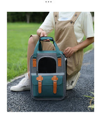 Large Cat Carrier Backpack - Three-Sided Breathable Pet Travel Bag with Sun Protection, Thickened Wear-Resistant Pet Luggage