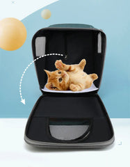 Large Cat Carrier Backpack - Three-Sided Breathable Pet Travel Bag with Sun Protection, Thickened Wear-Resistant Pet Luggage