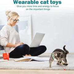 LED Cat Collar with Laser - Automatic Pet Safety Light with Interactive Toy