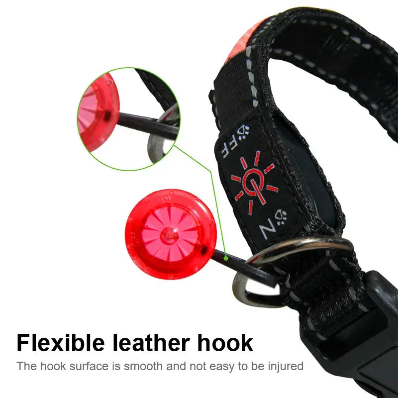 LED Luminous Safety Pendant - Night Visibility Pet Light for Collars