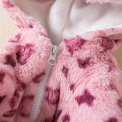 Leopard Print Fleece Hoodie - Fashion Winter Coat for French Bulldogs & Small Breeds