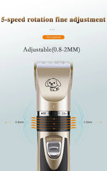 Low-Noise Dog Clippers - Rechargeable Pet Grooming Kit with 4 Guide Combs