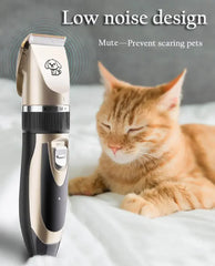 Low-Noise Dog Clippers - Rechargeable Pet Grooming Kit with 4 Guide Combs