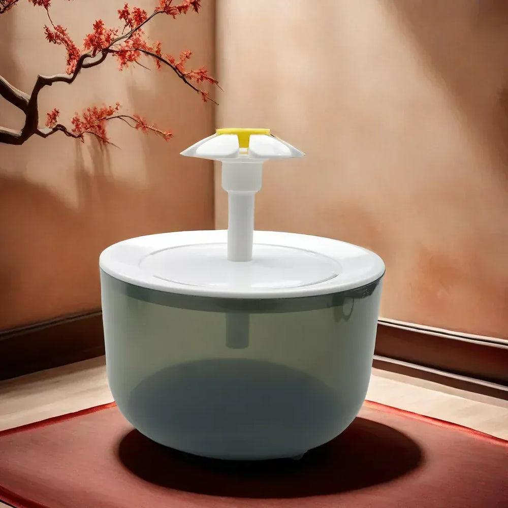 Luxury Cat Flower Water Fountain – Silent USB Automatic Pet Water Dispenser with Multi-Layer Filter for Cats & Small Dogs