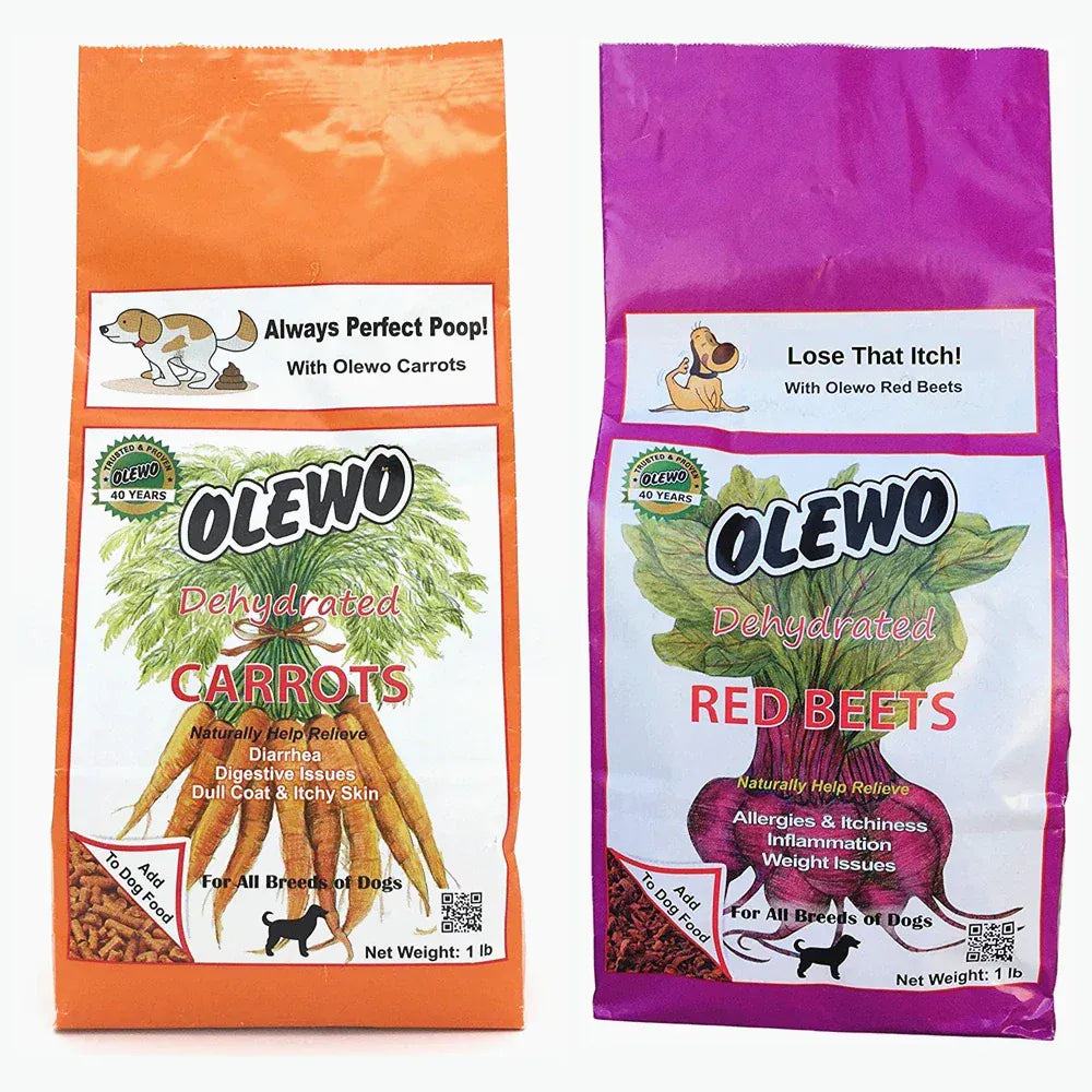 Natural Dehydrated Carrots & Red Beets Dog Food Supplement | Rich in Fiber, Vitamins & Antioxidants | Boosts Digestion, Skin & Coat Health