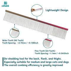 OITABI Professional Pet Grooming Comb Set - Gradient Tapered Tail Combs for Styling & Finishing