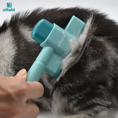 Oitabi Self-Cleaning Flea Comb for Dogs & Cats - Fine Tooth Pet Comb with Release Button, 2-Pack Grooming Tool for Flea Removal & Detangling