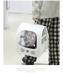Outdoor Cat Backpack Carrier - Breathable Pet Transport Bag for Cats & Small Dogs, 35x35x25cm Portable Shoulder Carrier with Mesh Windows