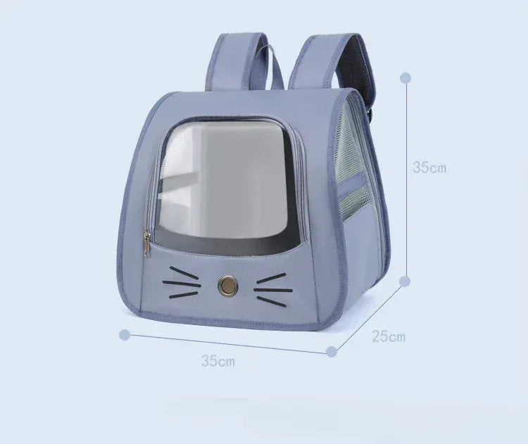 Outdoor Cat Backpack Carrier - Breathable Pet Transport Bag for Cats & Small Dogs, 35x35x25cm Portable Shoulder Carrier with Mesh Windows