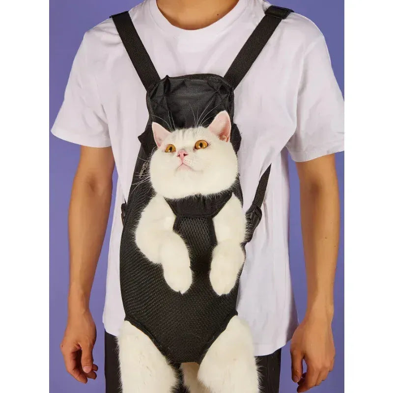 Outdoor Cat Backpack Carrier - Portable Pet Travel Backpack for Cats & Small Dogs, Lightweight Breathable Handbag for Hiking & Outings