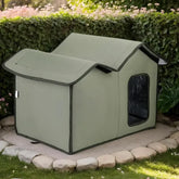 Outdoor Cat House with Detachable Roof - Waterproof Windproof Pet Shelter for All Seasons, Easy Clean Cat & Dog Bed for Outdoor/Indoor Use