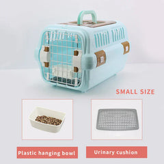 Outdoor Portable Cat Carrier Box - Large Capacity Aviation Pet Transport Cage, Breathable Solid Plastic Travel Crate for Cats & Small Dogs