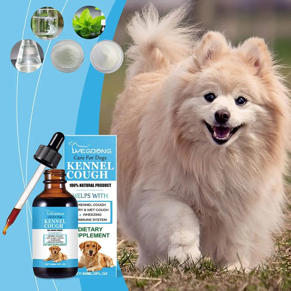Pet Cough Relief Drops - Herbal Allergy & Immune Supplement for Dogs, Natural Kennel Cough Treatment with Echinacea & Elderberry
