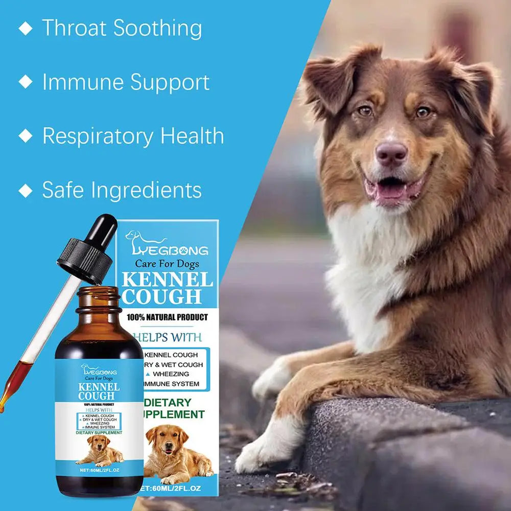Pet Cough Relief Drops - Herbal Allergy & Immune Supplement for Dogs, Natural Kennel Cough Treatment with Echinacea & Elderberry