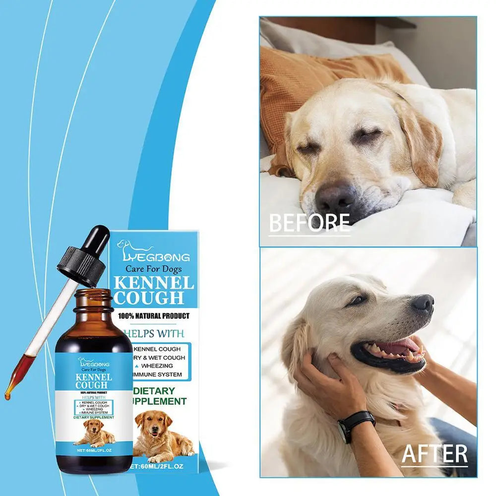 Pet Cough Relief Drops - Herbal Allergy & Immune Supplement for Dogs, Natural Kennel Cough Treatment with Echinacea & Elderberry