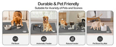 Pet Feeding Mat for Dogs & Cats | Absorbent, Quick-Dry Food & Water Placemat | Easy-to-Clean Non-Slip Pet Bowl Mat