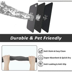Pet Feeding Mat for Dogs & Cats | Absorbent, Quick-Dry Food & Water Placemat | Easy-to-Clean Non-Slip Pet Bowl Mat