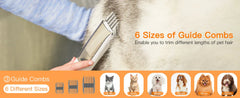 Pet Grooming Vacuum Kit - 12000Pa Dog Hair Vacuum with 5 Tools & 2L Capacity