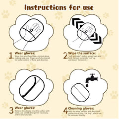 Pet Hair Removal Gloves - Reusable Double-Sided Grooming Gloves for Dogs & Cats, Static Fur Remover for Furniture & Carpets