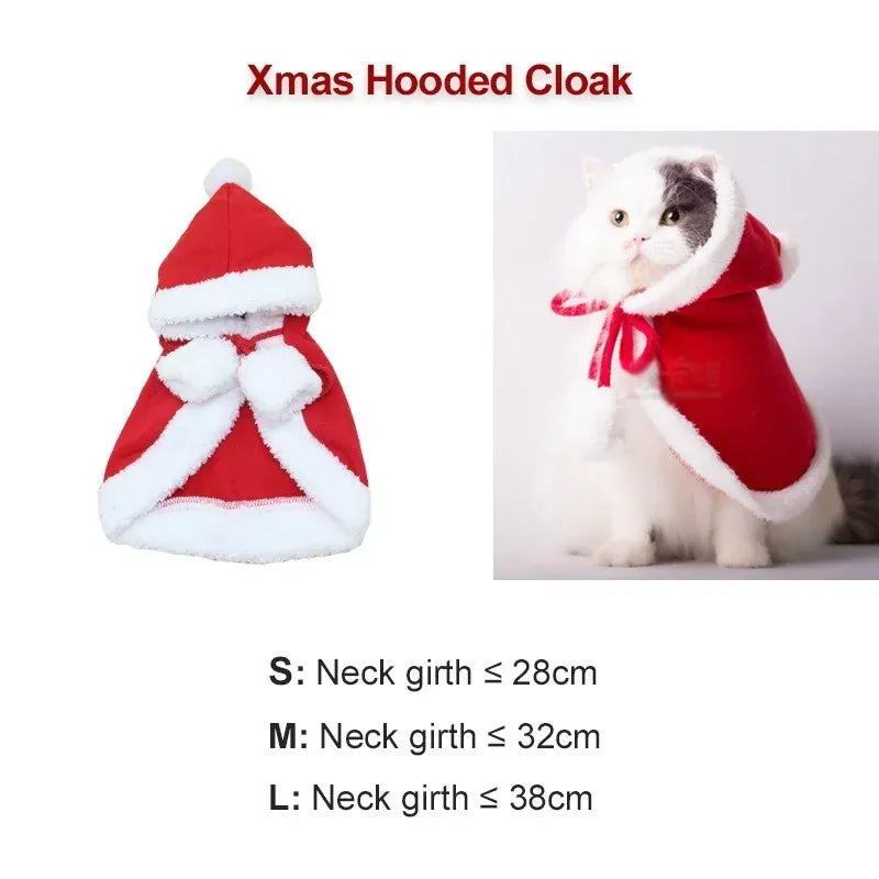 Pet Santa Claus Costume | Funny Christmas Outfit for Dogs & Cats | Warm Winter Cotton Clothes