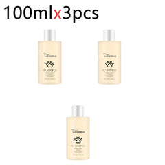Pet Shampoo for Dogs & Cats - 100ml/300ml Flea Killer & Mite Removal, Deodorizing Itch Relief with Moisturizing Formula, Hair Softening Wash